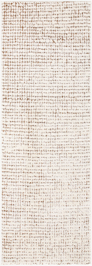Livabliss Freud Plush High Pile Polyester Runner Rug Woven in Turkey for Hallways and Entryways Ivory, Brown 2'7" x 7'3" FEU2318-2773