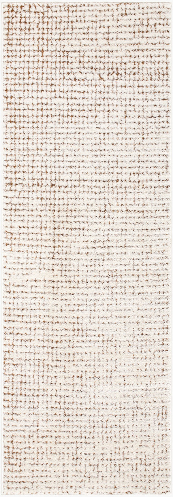 Livabliss Freud Plush High Pile Polyester Runner Rug Woven in Turkey for Hallways and Entryways Ivory, Brown 2'7" x 7'3" FEU2318-2773
