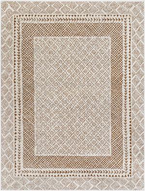 Livabliss Freud High Pile Polyester Rug Soft Textured Accent for Entryway Bathroom or Bedroom Ivory, Brown 5'3" x 7' FEU2320-537