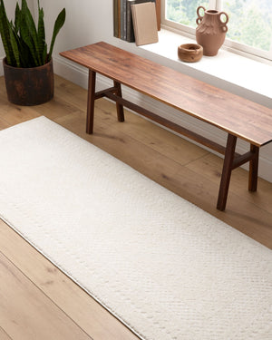 Livabliss Freud Plush High Pile Polyester Area Rug Machine Woven for Large Living Spaces Ivory, White 6'7" x 6'7" Square FEU2321-67SQ