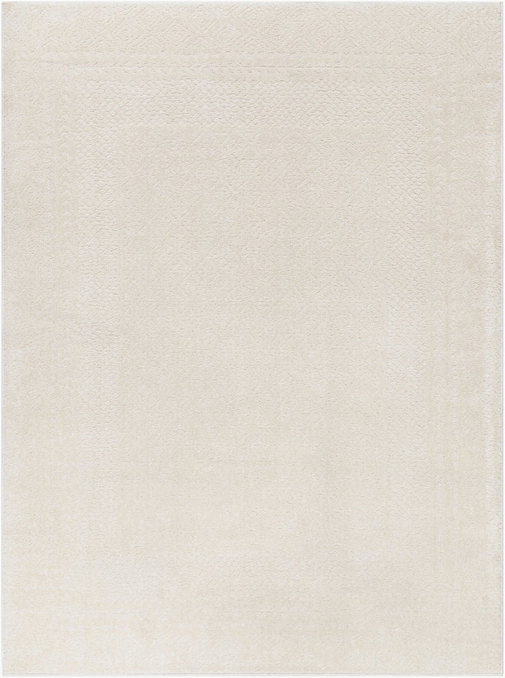 Livabliss Freud Plush High Pile Polyester Area Rug Machine Woven for Large Living Spaces Ivory, White 6'7" x 6'7" Square FEU2321-67SQ