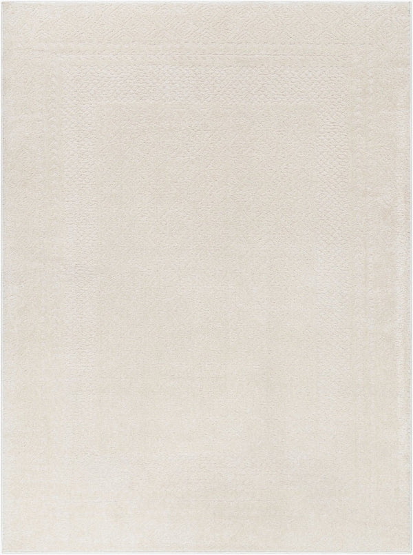 Livabliss Freud Plush High Pile Polyester Area Rug Machine Woven for Large Living Spaces Ivory, White 6'7" x 6'7" Square FEU2321-67SQ