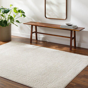 Livabliss Freud Plush High Pile Polyester Area Rug Machine Woven for Large Living Spaces Ivory, White 12' x 15' FEU2321-1215