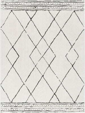 Livabliss Freud Machine Woven Polyester Area Rug High Pile Plush Feel for Modern Living Spaces Ivory, Black 9'2" x 12' FEU2322-9212
