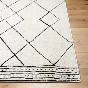 Livabliss Freud Machine Woven Polyester Area Rug High Pile Plush Feel for Modern Living Spaces Ivory, Black 9'2" x 12' FEU2322-9212