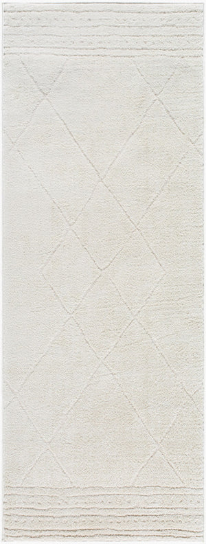 Livabliss Freud High Pile Polyester Runner Rug Intricate Pattern for Hallway or Bedroom Ivory, White 2'7" x 7'3" FEU2324-2773