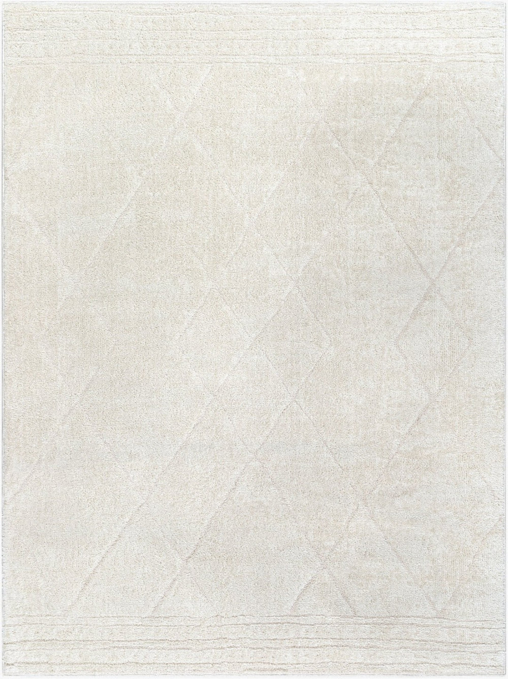 Livabliss Freud High Pile Polyester Runner Rug Intricate Pattern for Hallway or Bedroom Ivory, White 9'2" x 12' FEU2324-9212