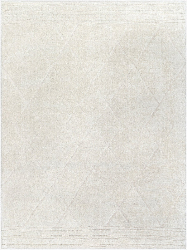 Livabliss Freud High Pile Polyester Runner Rug Intricate Pattern for Hallway or Bedroom Ivory, White 9'2" x 12' FEU2324-9212