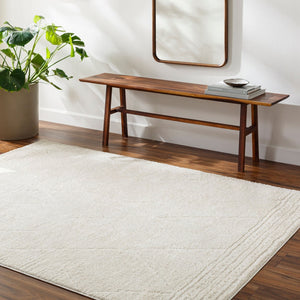 Livabliss Freud High Pile Polyester Runner Rug Intricate Pattern for Hallway or Bedroom Ivory, White 2'7" x 7'3" FEU2324-2773
