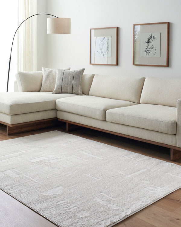 Livabliss Freud Turkish Polyester High Pile Runner Rug for Hallways and Entryways Ivory, White 2'7" x 7'3" FEU2328-2773