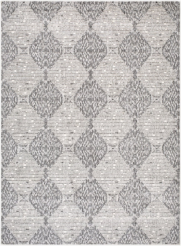 Livabliss Freud Machine Woven Polyester Area Rug Plush Pile Transitional Pattern for Living Rooms Ivory, Black 9'2" x 12' FEU2332-9212