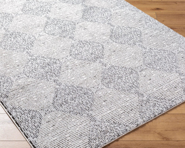 Livabliss Freud Machine Woven Polyester Area Rug Plush Pile Transitional Pattern for Living Rooms Ivory, Black 9'2" x 12' FEU2332-9212