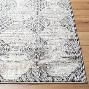 Livabliss Freud Machine Woven Polyester Area Rug Plush Pile Transitional Pattern for Living Rooms Ivory, Black 9'2" x 12' FEU2332-9212