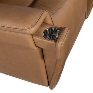 Hooker Furniture Lyra Zero Gravity Recliner With Power Headrest, Lumbar Support, Usb Port And Cupholder In Leather Light Gray SS608-PHZL1-091