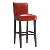 Homelegance By Top-Line Leander Faux Leather High Back Bar Stools (Set of 2) Red Wood