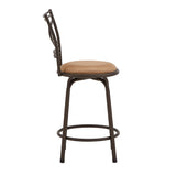 Homelegance By Top-Line Donaghy Circular Center Criss Cross Back Adjustable Stools (Set of 3) Bronze Engineered Wood