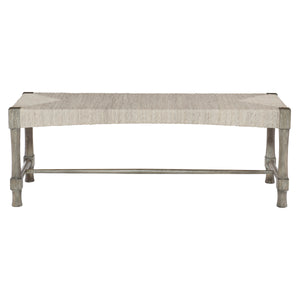 Bernhardt Bernhardt Palma Bench With Natural Woven Abaca Seat, Solid Oak Frame, Rustic Gray Coastal Farmhouse 369508