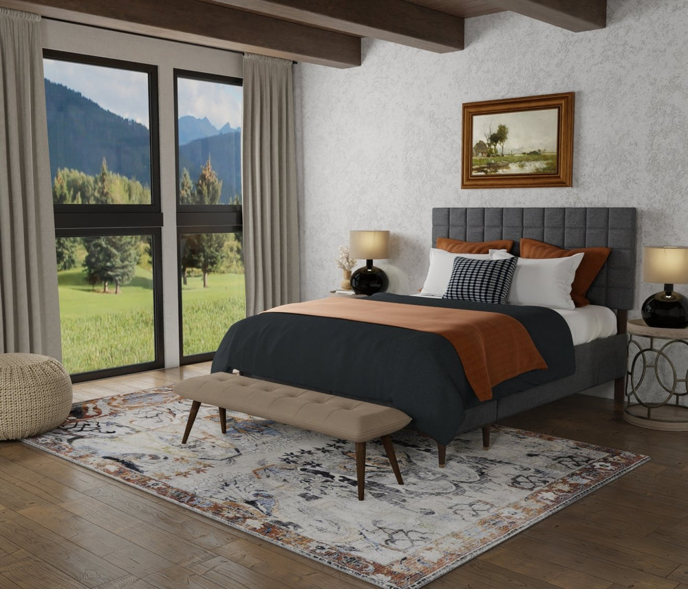 Feizy Rugs Melrose Turkish-crafted Area Rug - Durable, Stain-resistant Textured Weave With Elegant Florals Ivory,Red,Gray Polypropylene,Polyester,Viscose Mel39p2fgryrsth04