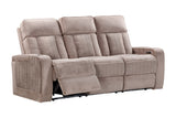 Parker Living Equinox - Mushroom Power Reclining Sofa with Drop Down Table Mushroom MEQU#834PH-MURM Parker House