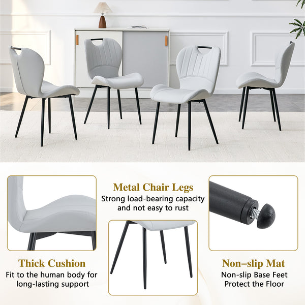 English Elm Set of 4 Olive Fabric Dining Chairs Ergonomic Cushion Black Steel Frame Modern Black,Light Gray W1151P454884