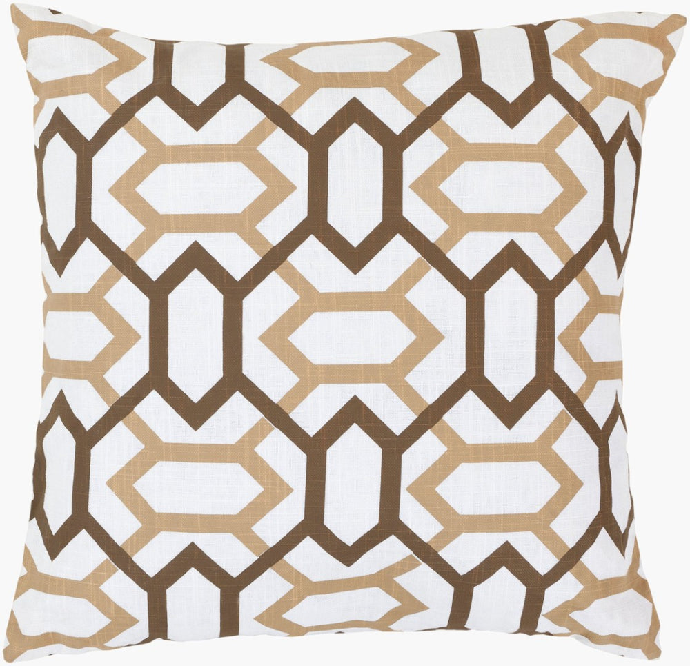 Surya Zoe Woven Geometric Throw Pillow Vintage Textile Pattern for Sofa or Armchair FF014-2222P