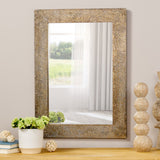 Christopher Knight Home® - Noble House - Charmaine Traditional Handcrafted Aluminum Fitted Mirror, Antique Brass