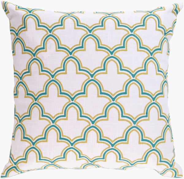 Surya Marji 18" Square Accent Pillow - Luxurious 100% Polyester, Plush Comfort & Machine Washable Elegance Cream Polyester Ff023-1818p