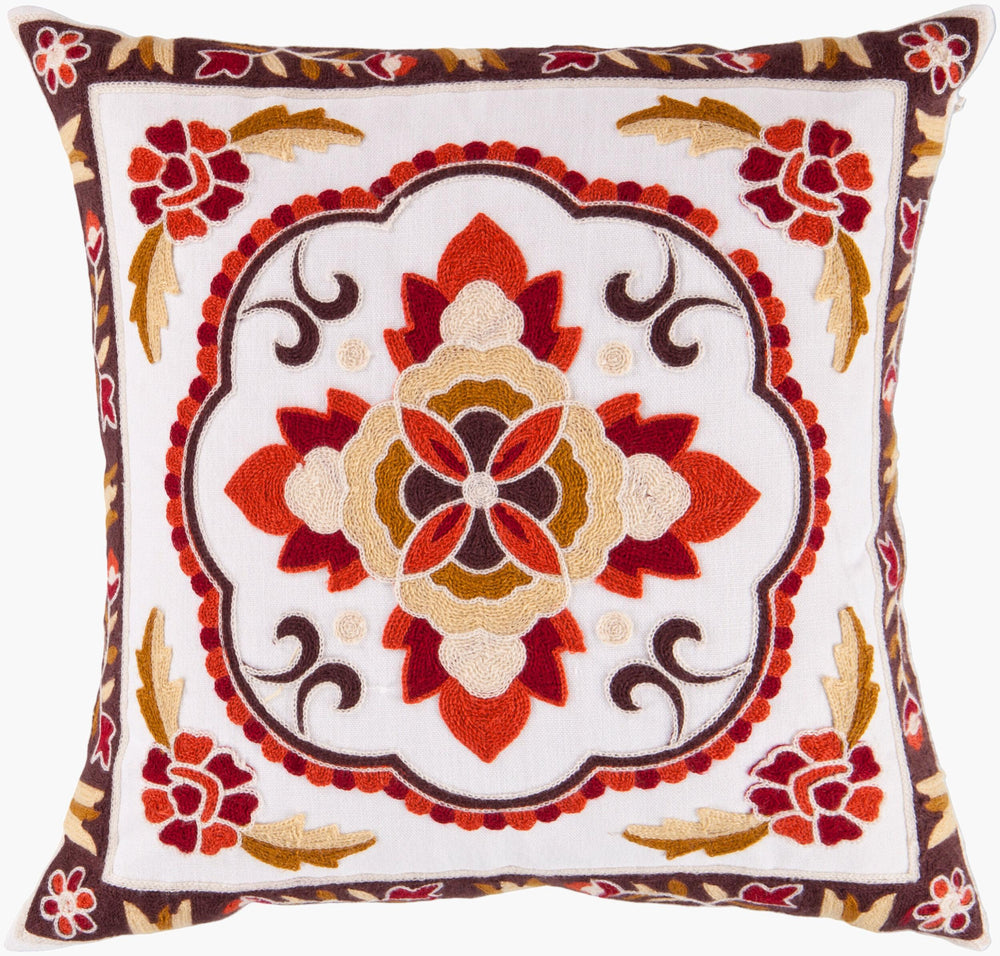 Surya Botanical Accent Pillow – 18"X18" Durable Polyester, Elegant Design & Easy-care For Any Room Wheat Polyester Ff025-1818