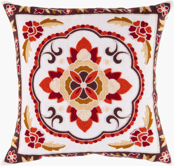 Surya Botanical Accent Pillow – 18"X18" Durable Polyester, Elegant Design & Easy-care For Any Room Wheat Polyester Ff025-1818
