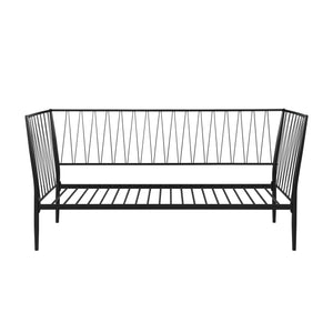 English Elm Metal Twin Daybed Frame Powder Coated Matte Finish Slatted Base for Guest Rooms B016P464340