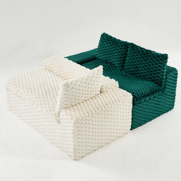 English Elm Luxury Color-Block Turtle Velvet Sofa - Versatile Seating For Stylish Living Rooms & Cozy Gatherings W3371S00053