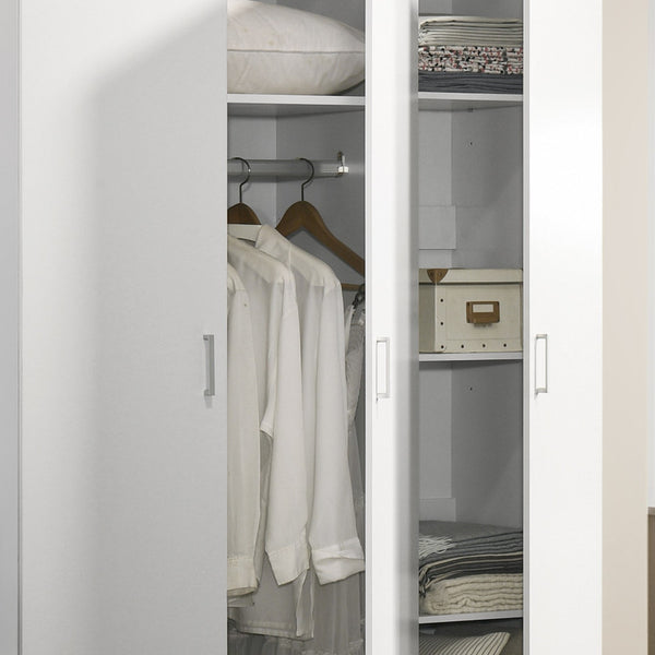 English Elm Donato Freestanding White Wardrobe Armoire with Hanging Rod and Adjustable Shelves B2749P413243