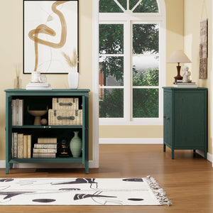 English Elm Geometric Diamond Embossed Sideboard Cabinet Matte Vintage Mdf Entryway Storage Green W688P364740