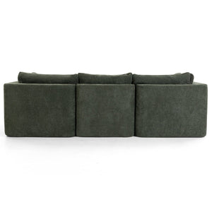 English Elm Modern Chenille Cloud Sectional with Ottoman Deep Sink Modular L Shaped Living Room Sofa Blackish Green W2379S00002