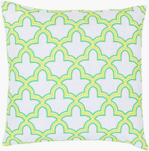 Surya Marji 18" Square Accent Pillow - Luxurious 100% Polyester, Plush Comfort & Machine Washable Elegance Grass Green Polyester Ff050-2222d