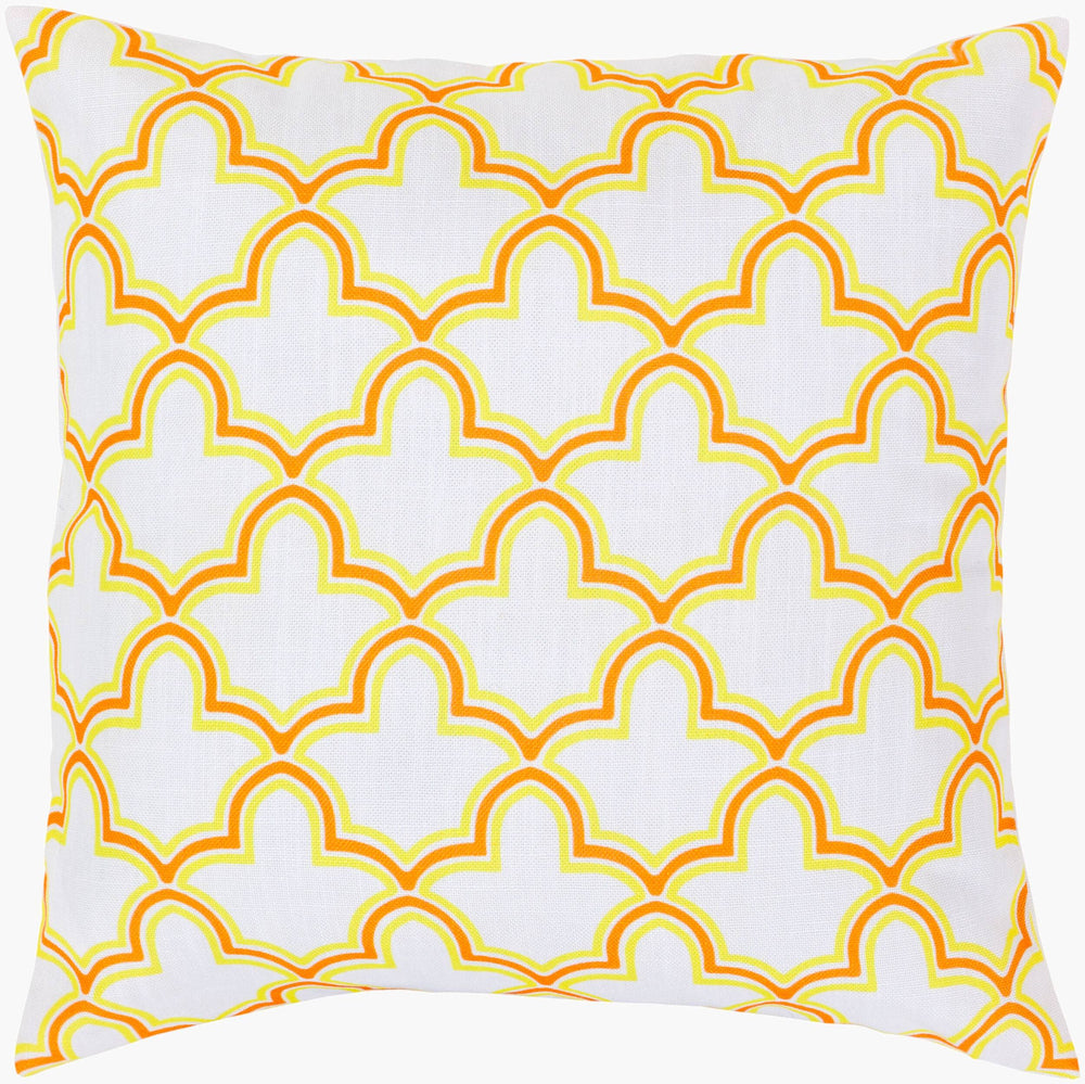 Surya Marji 18" Square Accent Pillow - Luxurious 100% Polyester, Plush Comfort & Machine Washable Elegance Orange Polyester Ff052-2222d