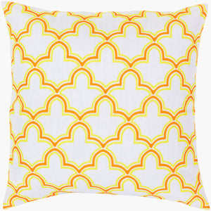 Surya Marji 18" Square Accent Pillow - Luxurious 100% Polyester, Plush Comfort & Machine Washable Elegance White Polyester Ff051-1818