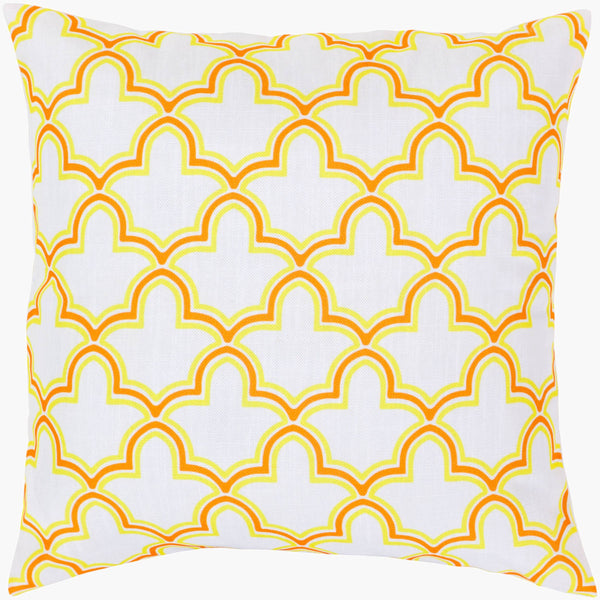 Surya Marji 18" Square Accent Pillow - Luxurious 100% Polyester, Plush Comfort & Machine Washable Elegance White Polyester Ff051-1818