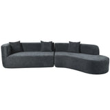 English Elm Modern Large 2-Piece Sectional Sofa With 3 Pillows,For Living Room, Bedroom