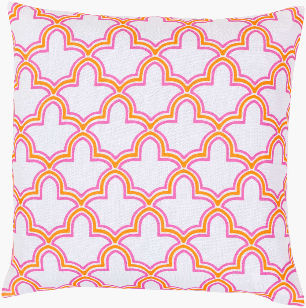Surya Marji 18" Square Accent Pillow - Luxurious 100% Polyester, Plush Comfort & Machine Washable Elegance Orange Polyester Ff052-2222d