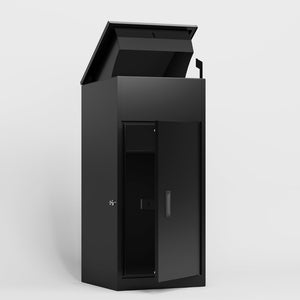 English Elm Package Delivery Box With Lock - Heavy-Duty Steel, Weather-Resistant, Anti-Theft Solution For Home/Office W396P278338-GIGA