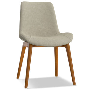 English Elm Loretta Mid-Century Dining Chair Set of 2 with Beech Wood Legs, Linen-Like Upholstery & Plush Comfort Brown B136P266934