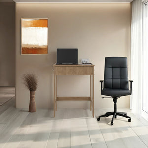 English Elm Hills Natural Oak Computer Desk with Dual Side Shelves, Spacious Worksurface, Compact Durable Design B200P362009