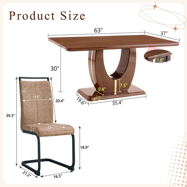 English Elm Table and Chair Set Seats 10 with Marble Mdf Top Brown Fabric Dining Chairs W1151S04402