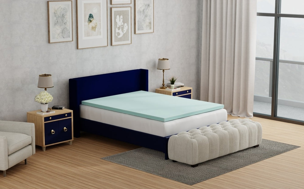 English Elm Omne Sleep Plush Memory Foam Topper Cooling Breathable Pressure Relief Layer B04777709