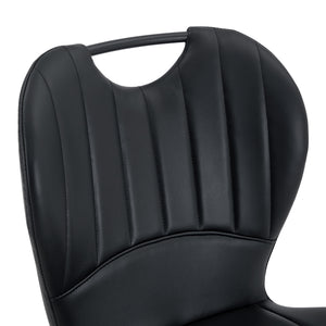 English Elm Set of 4 Olive Fabric Dining Chairs Ergonomic Cushion Black Steel Frame Modern Black W1151P454886