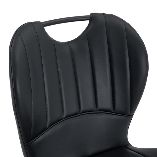 English Elm Set of 4 Olive Fabric Dining Chairs Ergonomic Cushion Black Steel Frame Modern Black W1151P454886