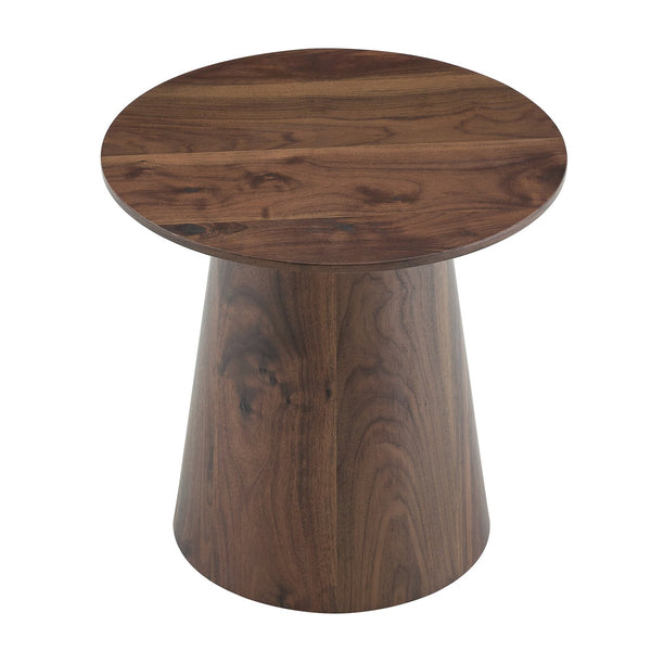 English Elm Grey Wood Grain Round Coffee Table Compact Mdf Top for Living Room or Bedroom Walnut W2920P404128
