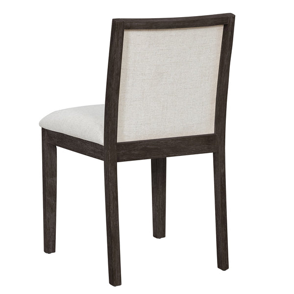 English Elm Trexm Six Piece Farmhouse Dining Set Wire Brushed Oak Veneer Table Linen Chairs Bench Espresso ST000155AAP