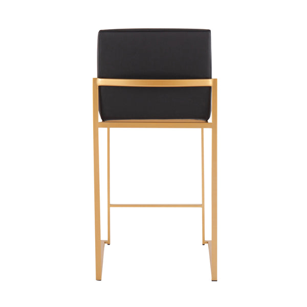 English Elm Contemporary High Back Upholstered Counter Stools with Steel Frame for Kitchen Island Black B202P221940